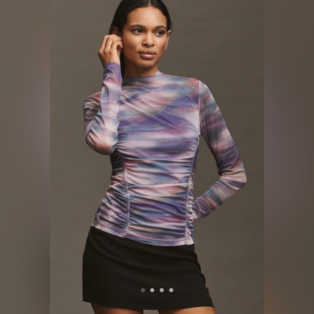 By Anthropologie Double layer mesh top